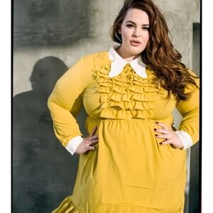 Yellow Ruffled Women's Dress
